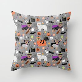 Yorkie halloween costumes pumpkin mummy witch vampire ghost yorkshire terrier Throw Pillow