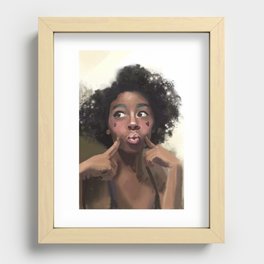 Funny portrait of a black woman Recessed Framed Print