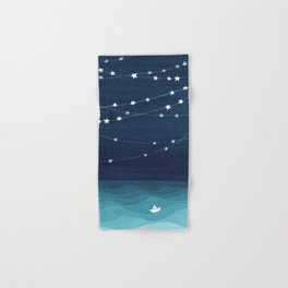 Garlands of stars, watercolor teal ocean Hand & Bath Towel