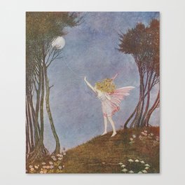 “Pearls of Moonlight” by Ida Rentoul Outhwaite (1916) Canvas Print