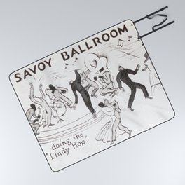 Harlem Renaissance, Savoy Ballroom, Doing the Lindy Hop African American Vintage broadside painting Picnic Blanket