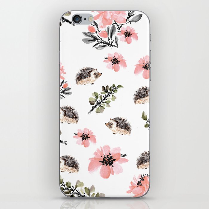 Floral hedgehog iPhone Skin