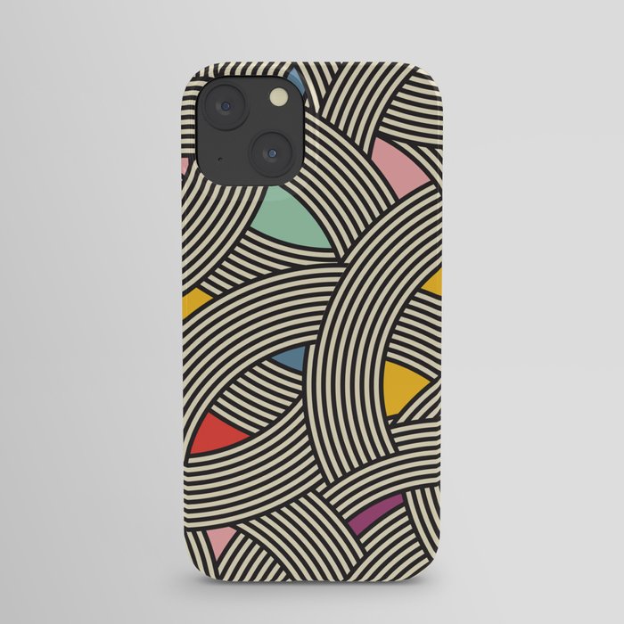 Modern Scandinavian Multi Colour Color Curve Graphic iPhone Case