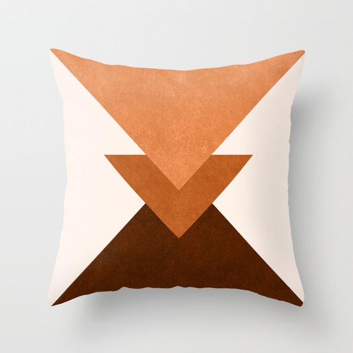 Geometric Blocks in Terracotta Throw Pillow