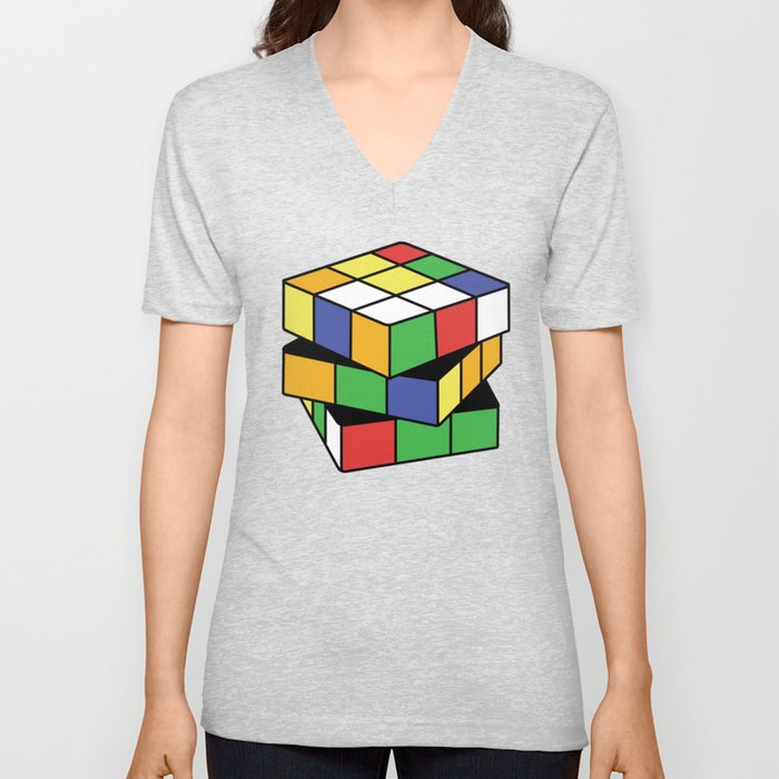 Retro Rubix V Neck T Shirt