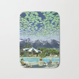 It all seems like yesterday Bath Mat | Surreal, Vintage, Collage, Digital, Nature, Postcard, Pool, Upsidedown, Curated 