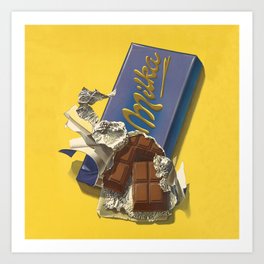 Chocolate Candy Bar Vintage Art Art Print