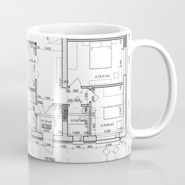 Detailed architectural private house floor plan, apartment layout, blueprint. Vector illustration Mug