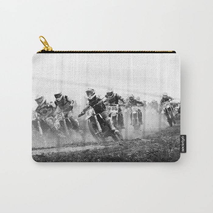 Motocross black white Carry-All Pouch