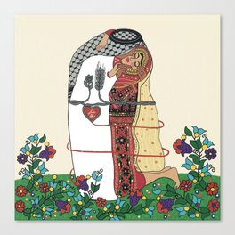 Palestine “kiss” Canvas Print