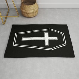 Classic Horror Distressed Gothic Coffin Rug