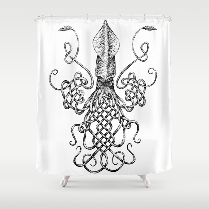 Celtic Knot Squid Shower Curtain