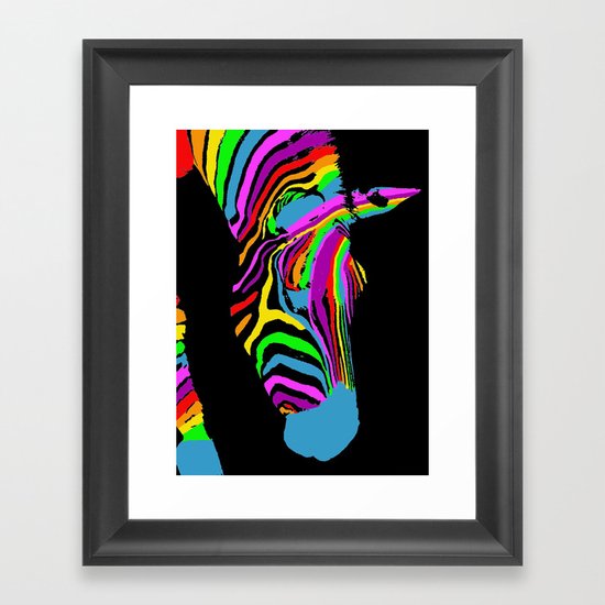 Zebra Black Framed Art Print