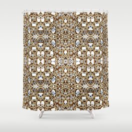 jewelry gemstone silver champagne gold crystal Shower Curtain
