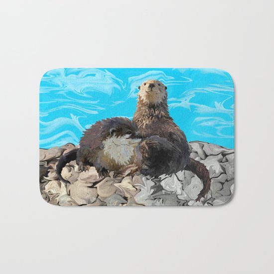 Where the River Meets the Sea Otters Bath Mat