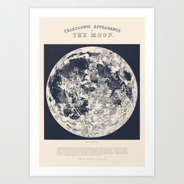 Telescopic Appearance of the Moon Art Print