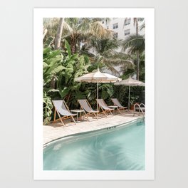 Miami Beach, Florida, Poolside Palm Trees Art Print
