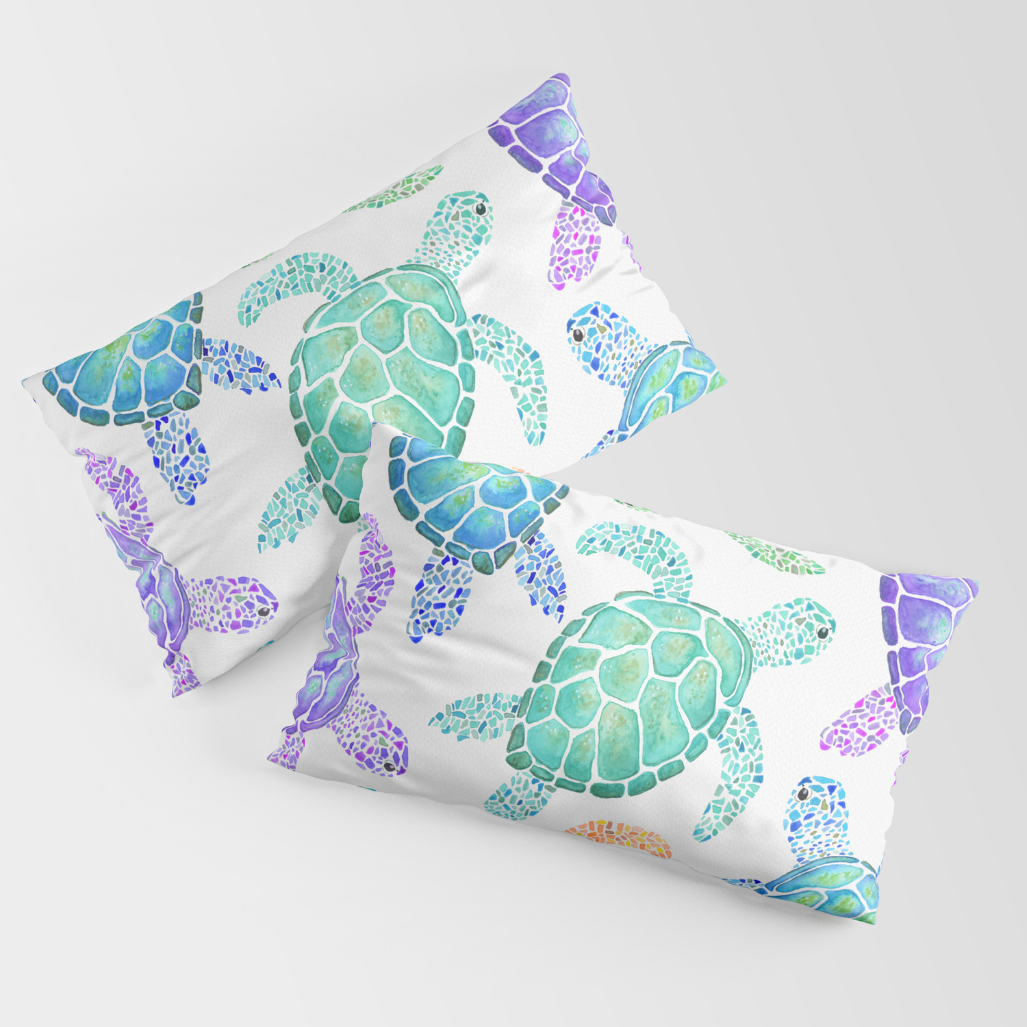 Colour by Ellen Shaw on Throw Pillow Sea Turtle 