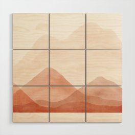 Warm watercolor abstract landscape Wood Wall Art