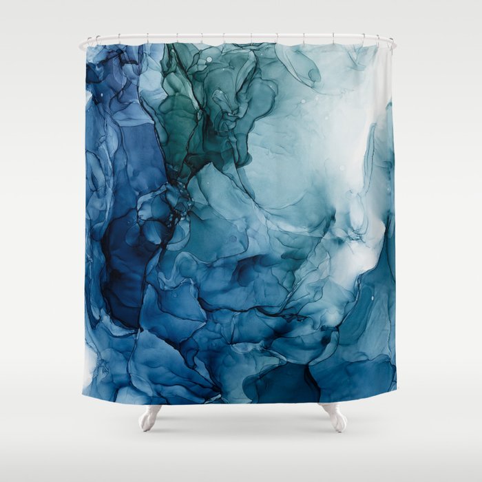 'Before Our Eyes Fluid' Abstract Painting Shower Curtain