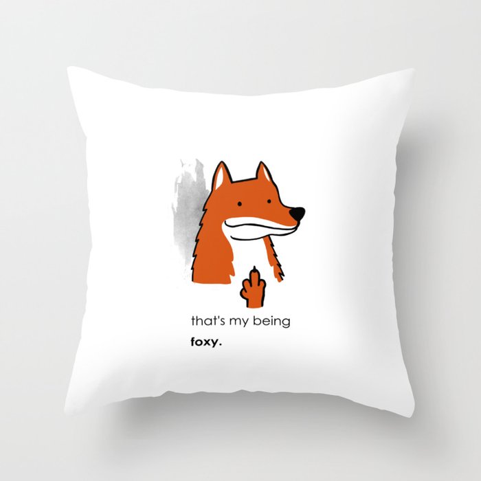 Bad Fox Throw Pillow