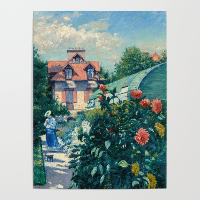 Gustave Caillebotte - Dahlias, Garden at Petit Gennevilliers Poster