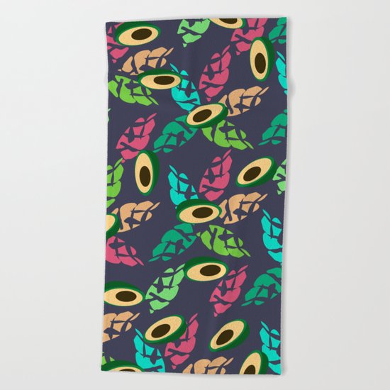 Strange avocados Beach Towel