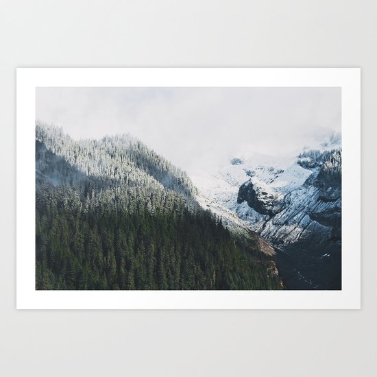 Mount Rainier Winter Valley Art Print