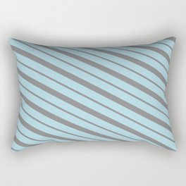 [ Thumbnail: Light Blue and Gray Colored Lined/Striped Pattern Rectangular Pillow ]