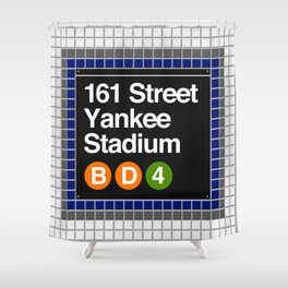 subway yankee stadium sign Shower Curtain