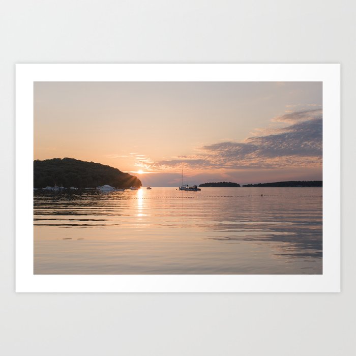 The beauty of the Adriatic | Enchanting sunset in Croatia | View from Val Saline campsite Art Print