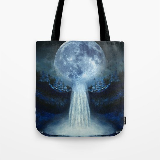 waterfall moon Tote Bag