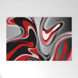 Liquify - Red, Gray, Black, White Welcome Mat