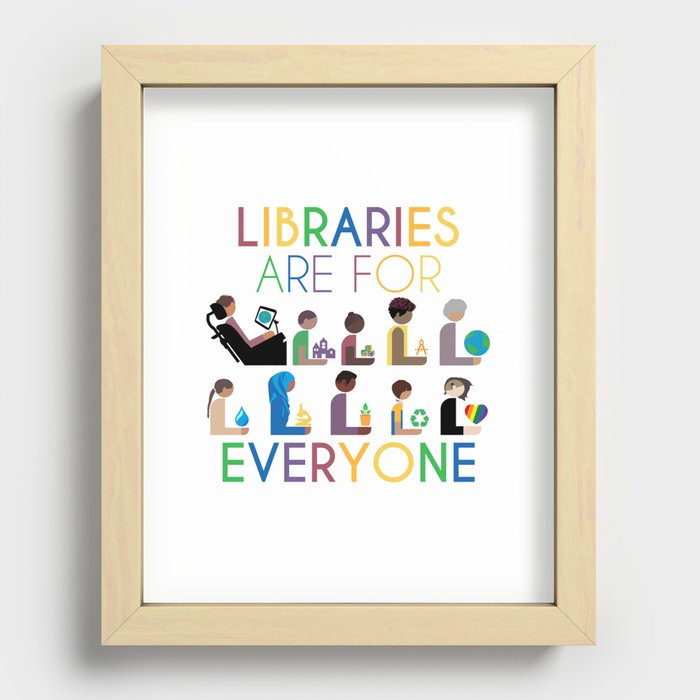Rainbow Libraries Are For Everyone Recessed Framed Print