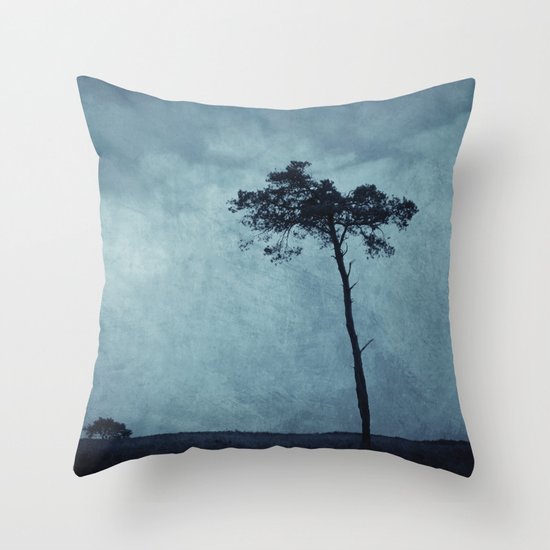 Blue Trees Throw Pillow