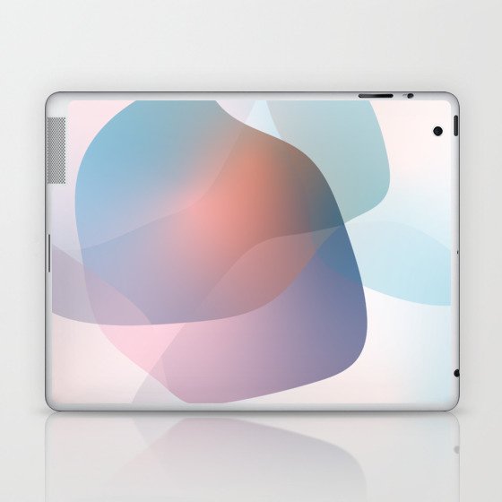Bubble - Colorful Minimalistic Modern Art Design in Blue and Red Laptop & iPad Skin