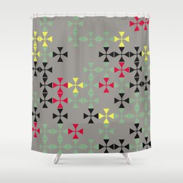 Geometric abstract seamless pattern of colored shapes Shower Curtain