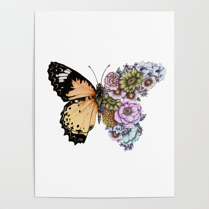 Butterfly in Bloom II Poster