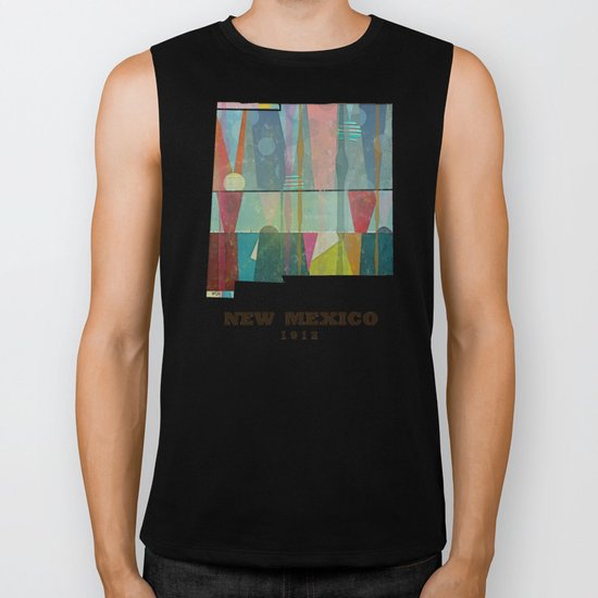 new mexico map modern Biker Tank