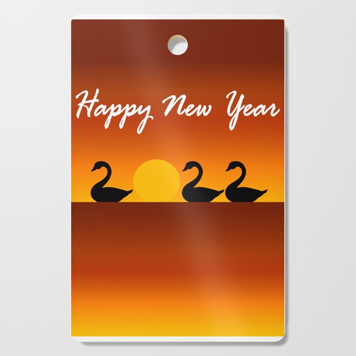 2022 Swans Formation For Happy New Year Cutting Board
