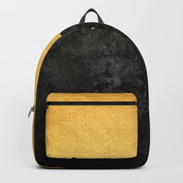 Black Grunge & Gold texture Backpack | Rich, Stone, Agate, Concrete, Torn, Texture, Marble, Decorative, Black, Luxury 
