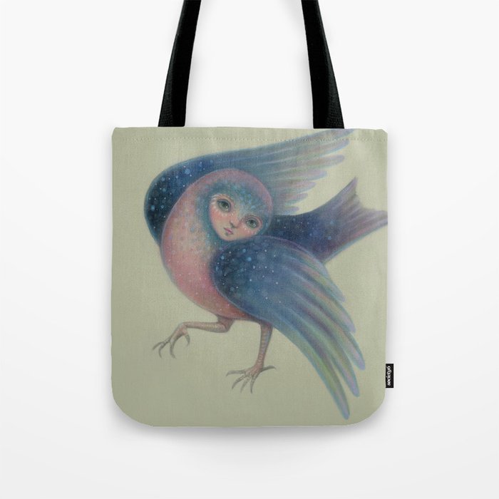 Blue Owl Girl Tote Bag