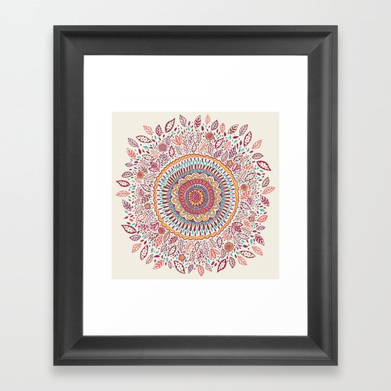 Sunflower Mandala Framed Art Print