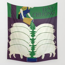 Vietnamese Poster 'More Livestock, More Manure' Wall Tapestry