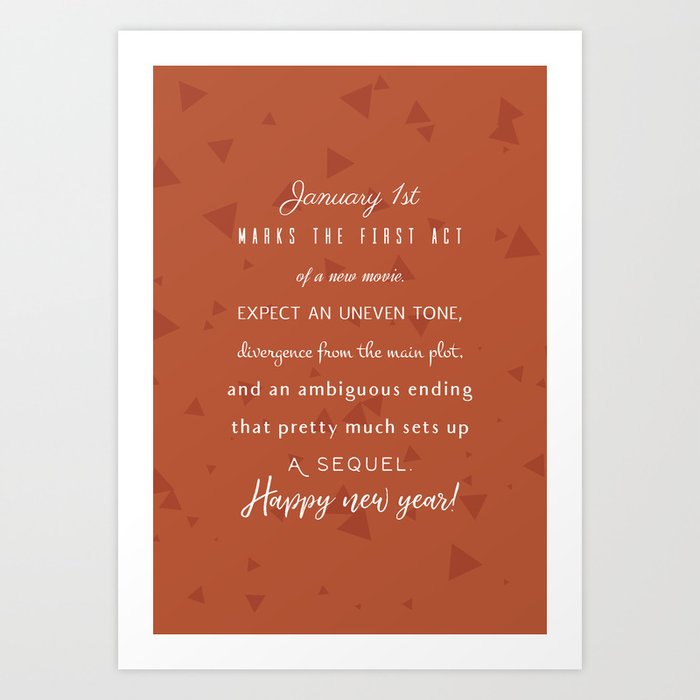 New Year's Eve Movie Sequel Champagne Color Art Print