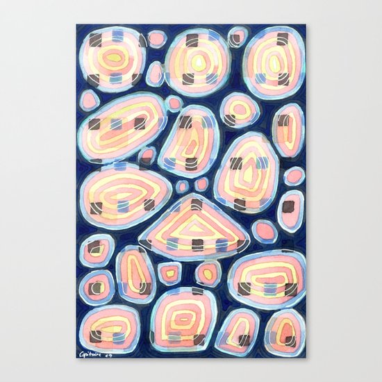 Woven Squares and Round Shapes Pattern Canvas Print