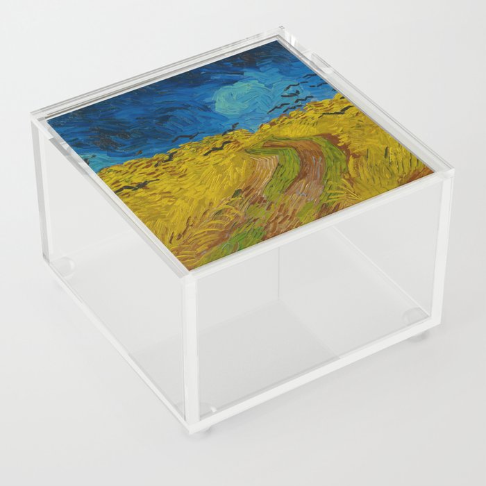 Wheat Field With Crows Painting Acrylic Box