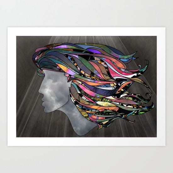 Her Natural Curls Art Print