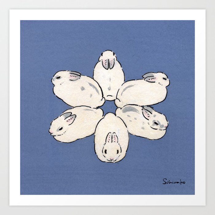Snowflake? No, bunnies Art Print