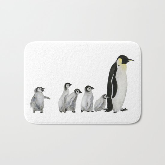Little penguin says NO I am not going with you Bath Mat